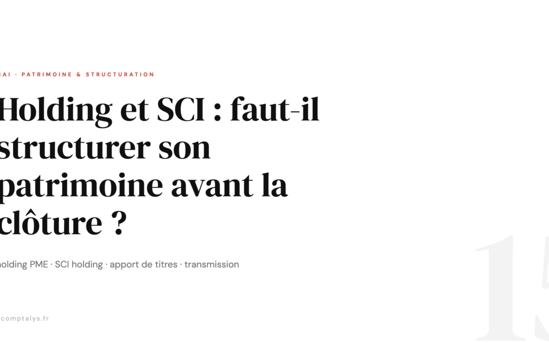 Holding et SCI : faut-il structurer son patrimoine avant la fin d&rsquo;exercice ?